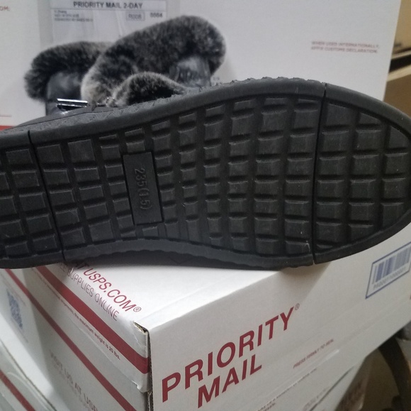 Women's Flat Mid-Calf Snow Boots with Rabbit Fur - Picture 7 of 8